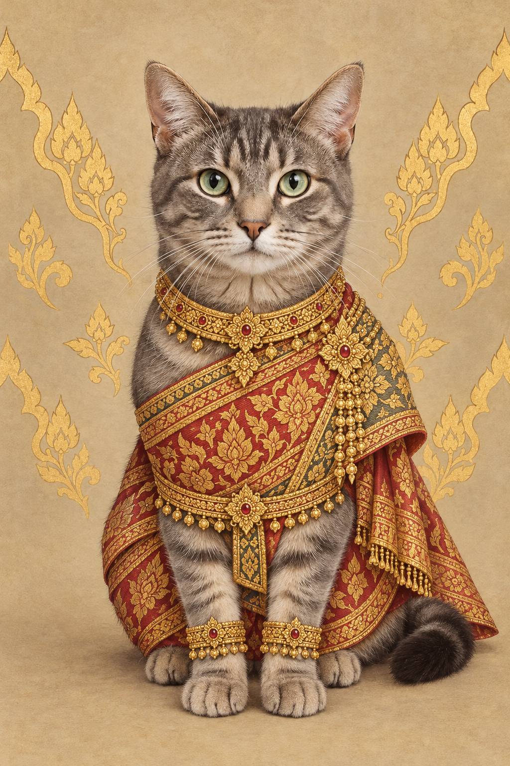 Thai Silk Portrait cats portrait example